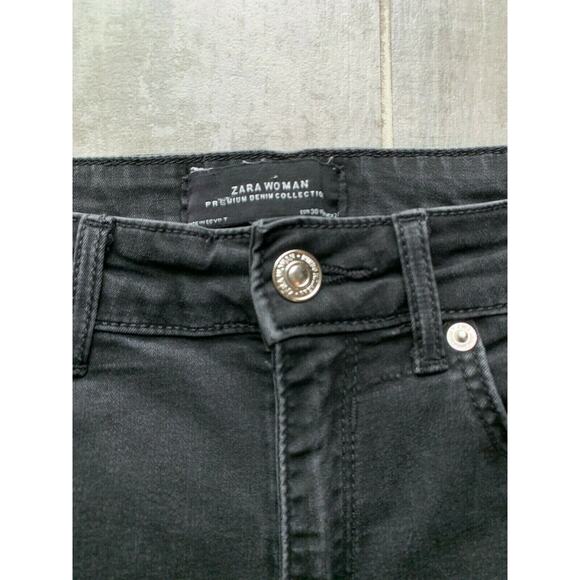 Zara Woman Premium Collection Black Skinny Jeans Denim Stretch High Rise US 6 - Picture 4 of 7